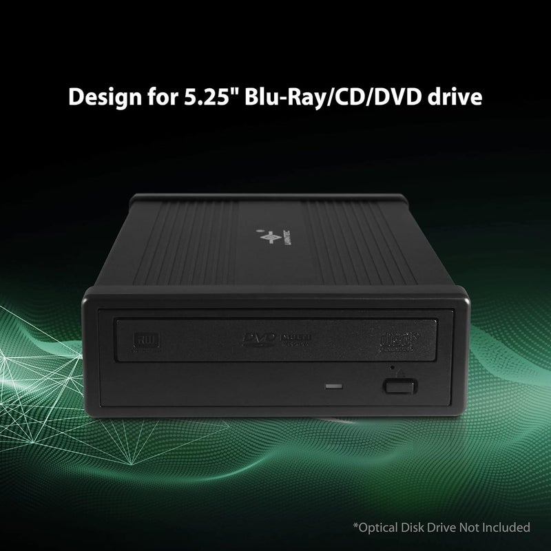 Vantec NexStar DX2 USB 3.0 External Enclosure, Design for 5.25" Blu-Ray/CD/DVD SATA Drive, 2nd Gen DX, Aluminum Alloy, fit Any Depth Optical Drive, TAA Compliant, USB Hot swappable (NST-540S3-BK) - Image 4